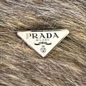 Prada Metallic Logo Triangle Pin